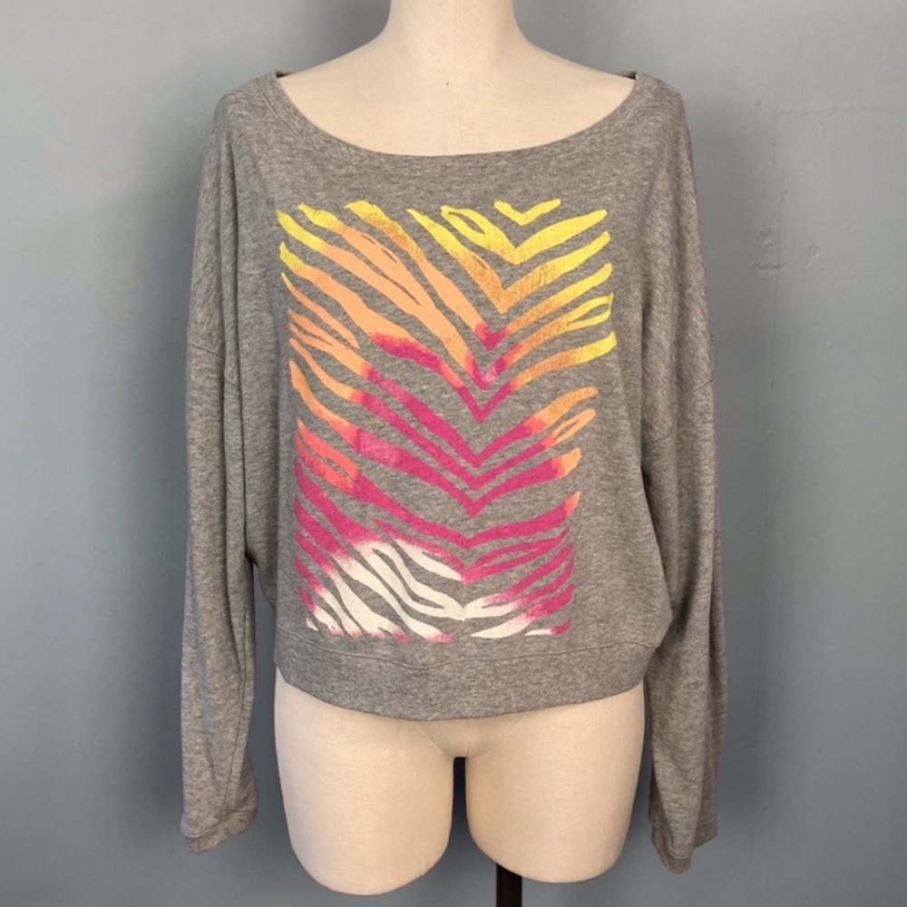 Victoria's Secret PINK Cropped Zebra Sweatshirt
